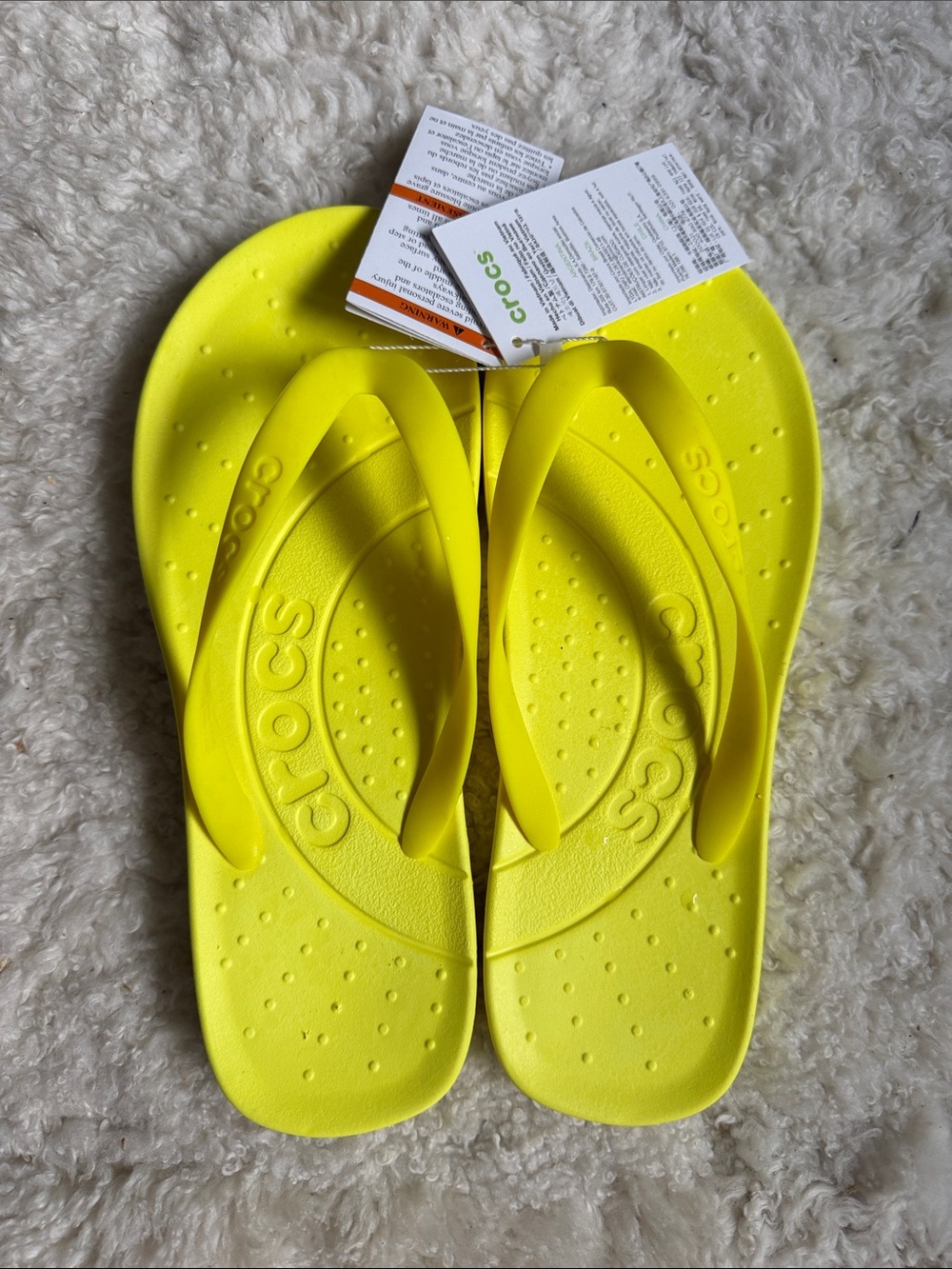 CROCS Bright Yellow Unisex Flip Flop Sandals M8 W10